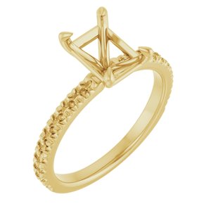 14K Yellow Gold 8x6 mm Emerald French-Set Engagement Ring Mounting  
