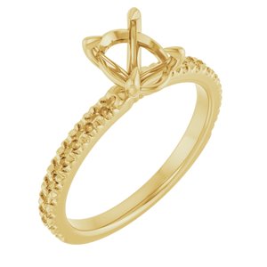 14K Yellow Gold 8x6 mm Oval French-Set Engagement Ring Mounting  