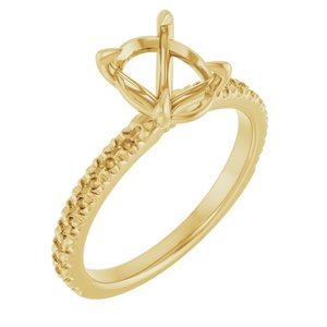 14K Yellow Gold 9x7 mm Oval French-Set Engagement Ring Mounting  