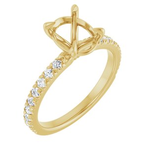 14K Yellow Gold 9x7 mm Oval 1/3 CTW Lab-Grown Diamond Semi-Set French-Set Engagement Ring