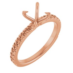 14K Rose Gold 5x5 mm Square French-Set Engagement Ring Mounting