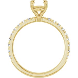 14K Yellow Gold 8x6 mm Oval 1/3 CTW Lab-Grown Diamond Semi-Set French-Set Engagement Ring