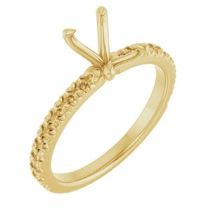 14K Yellow Gold 7x5 mm Emerald French-Set Engagement Ring Mounting  