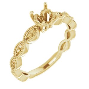 14K Yellow Gold  5.5 mm Round Engagement Ring Mounting