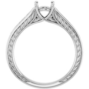 Sterling Silver  6 mm Round Solitaire Engagement Ring Mounting