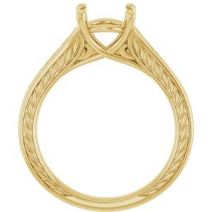 10K Yellow Gold  8 mm Round Solitaire Engagement Ring Mounting