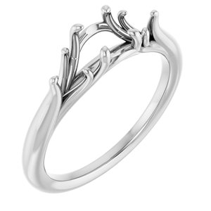 14K White Gold 5.8 mm Round Engagement Ring Mounting