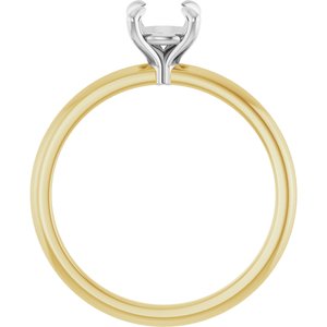 14K Yellow/White Gold 5.8 mm Round Engagement Ring Mounting