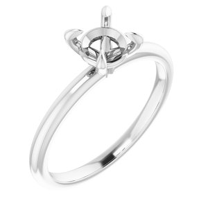 Platinum  6 mm Round Solitaire Engagement Ring Mounting