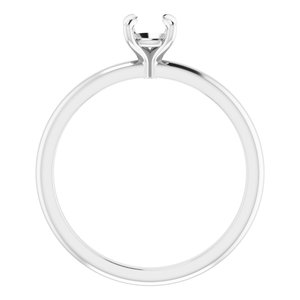 10K White Gold  4.8 mm Round Solitaire Engagement Ring Mounting