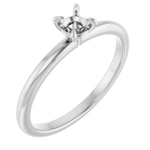 Platinum  4.1 mm Round Solitaire Engagement Ring Mounting