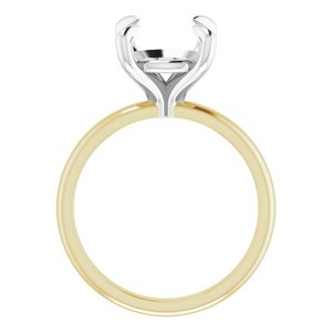 14K Yellow/White Gold 10 mm Round Engagement Ring Mounting