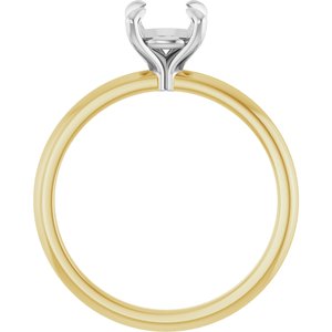 14K Yellow/White Gold 6.5 mm Round Engagement Ring Mounting