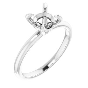 Platinum  7 mm Round Solitaire Engagement Ring Mounting