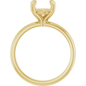 18K Yellow Gold  8.2 mm Round Solitaire Engagement Ring Mounting