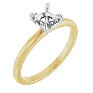 14K Yellow/White Gold 5.8 mm Round Engagement Ring Mounting