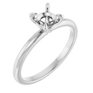 Platinum  5.8 mm Round Solitaire Engagement Ring Mounting