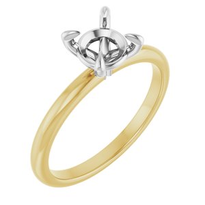 14K Yellow/White Gold 6.5 mm Round Engagement Ring Mounting