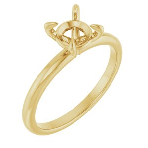 18K Yellow Gold  6.5 mm Round Solitaire Engagement Ring Mounting