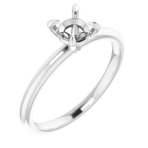 Platinum  5.5 mm Round Solitaire Engagement Ring Mounting
