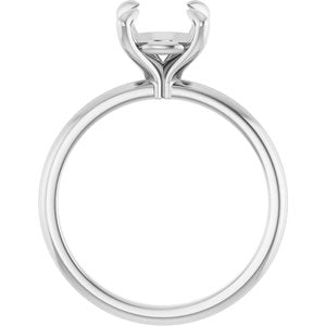 Platinum  8 mm Round Solitaire Engagement Ring Mounting