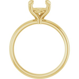 18K Yellow Gold  8 mm Round Solitaire Engagement Ring Mounting