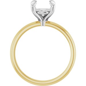 14K Yellow/White Gold 8 mm Round Engagement Ring Mounting