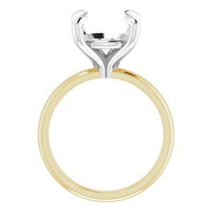 14K Yellow/White Gold 11 mm Round Engagement Ring Mounting