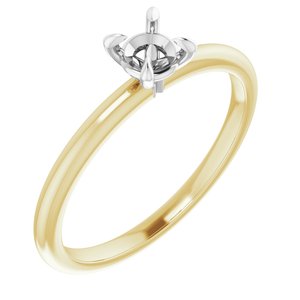 14K Yellow/White Gold 4.4 mm Round Engagement Ring Mounting