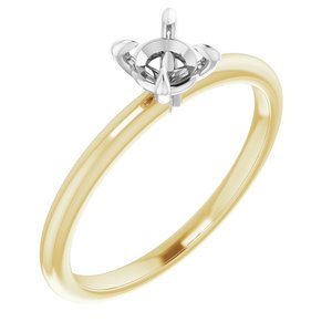 14K Yellow/White Gold 4.8 mm Round Engagement Ring Mounting