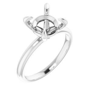 Platinum  9 mm Round Solitaire Engagement Ring Mounting