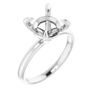 Platinum  9.4 mm Round Solitaire Engagement Ring Mounting