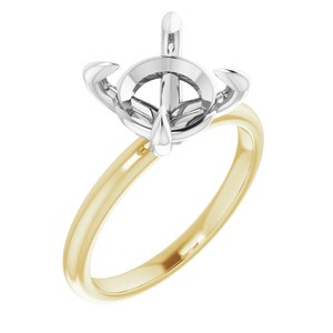 14K Yellow/White Gold 9.4 mm Round Engagement Ring Mounting