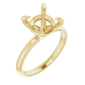 18K Yellow Gold  9.4 mm Round Solitaire Engagement Ring Mounting