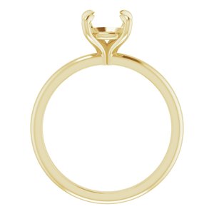 18K Yellow Gold  7 mm Round Solitaire Engagement Ring Mounting