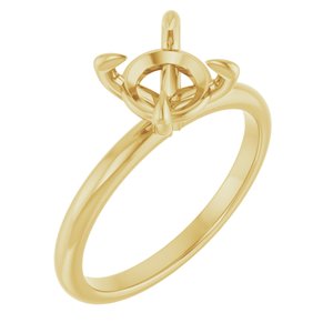 18K Yellow Gold  7.4 mm Round Solitaire Engagement Ring Mounting