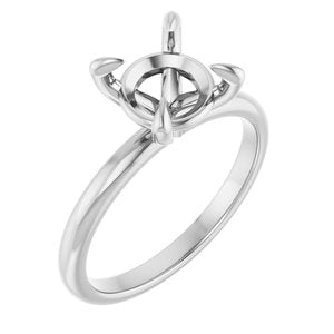 Platinum  8.2 mm Round Solitaire Engagement Ring Mounting