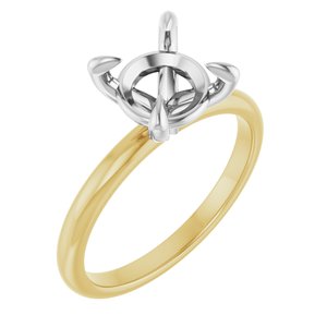 14K Yellow/White Gold 8.2 mm Round Engagement Ring Mounting