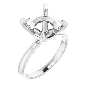 14K White Gold  11 mm Round Solitaire Engagement Ring Mounting