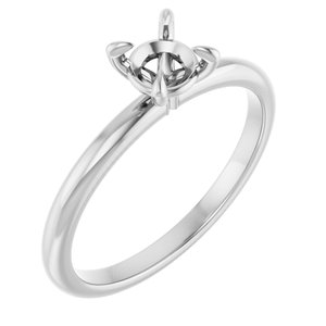 10K White Gold  5.2 mm Round Solitaire Engagement Ring Mounting