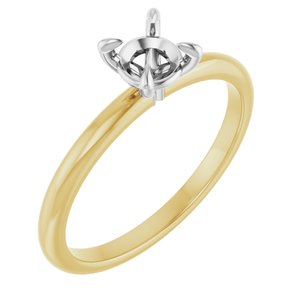 14K Yellow/White Gold 5.2 mm Round Engagement Ring Mounting