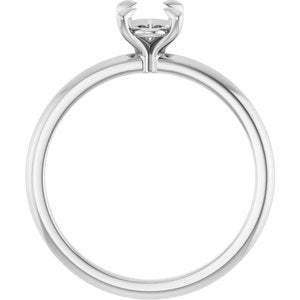 Platinum  7x5 mm Oval Solitaire Engagement Ring Mounting