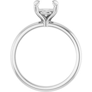 Platinum  7.4 mm Round Solitaire Engagement Ring Mounting