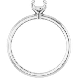 10K White Gold  5.2 mm Round Solitaire Engagement Ring Mounting