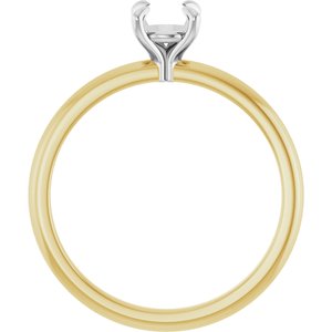 14K Yellow/White Gold 5.2 mm Round Engagement Ring Mounting