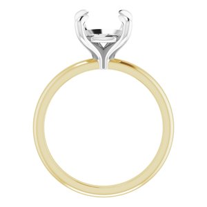 18K Yellow/White Gold 8.8 mm Round Engagement Ring Mounting