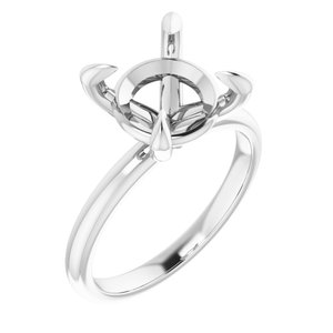 Platinum  10 mm Round Solitaire Engagement Ring Mounting