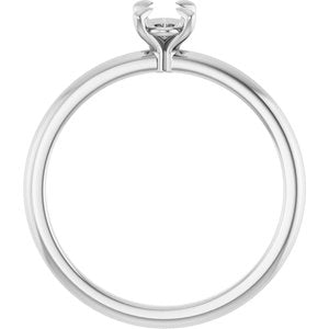 10K White Gold  6x4 mm Oval Solitaire Engagement Ring Mounting