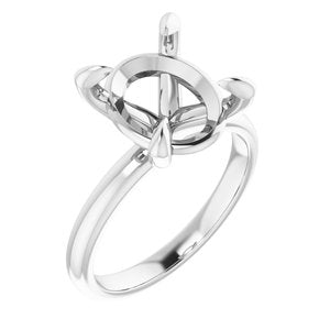 Platinum  12x10 mm Oval Solitaire Engagement Ring Mounting