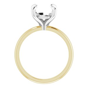 14K Yellow/White Gold 9.4 mm Round Engagement Ring Mounting